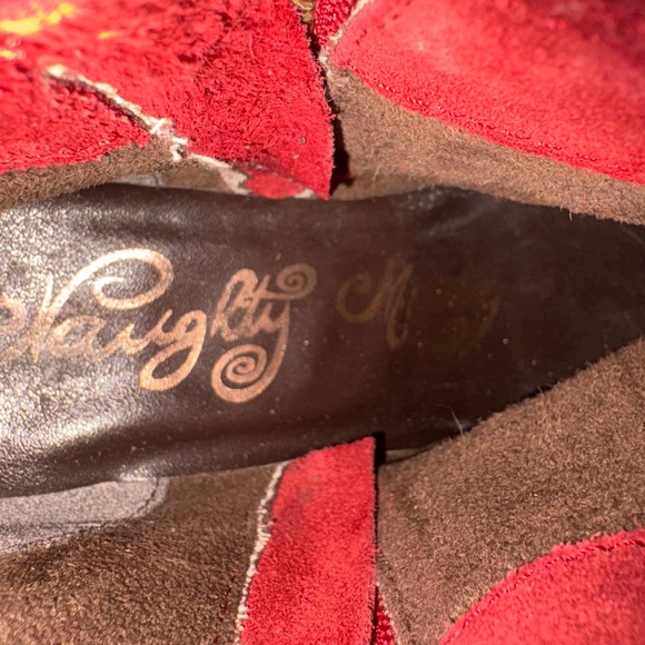 Naughty Monkey Boots Womens 8 Noah Red Suede Leather Fringe Zip Up Ankle Booties - Picture 14 of 14